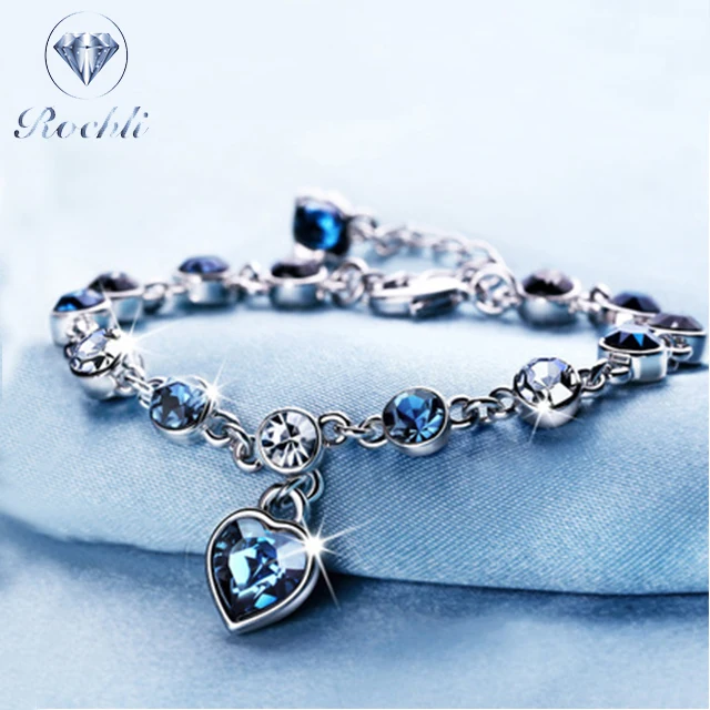 Factory supply bracelet beads, 18k gold color custom bracelet, blue bead bracelet for girl Rich Jewelry