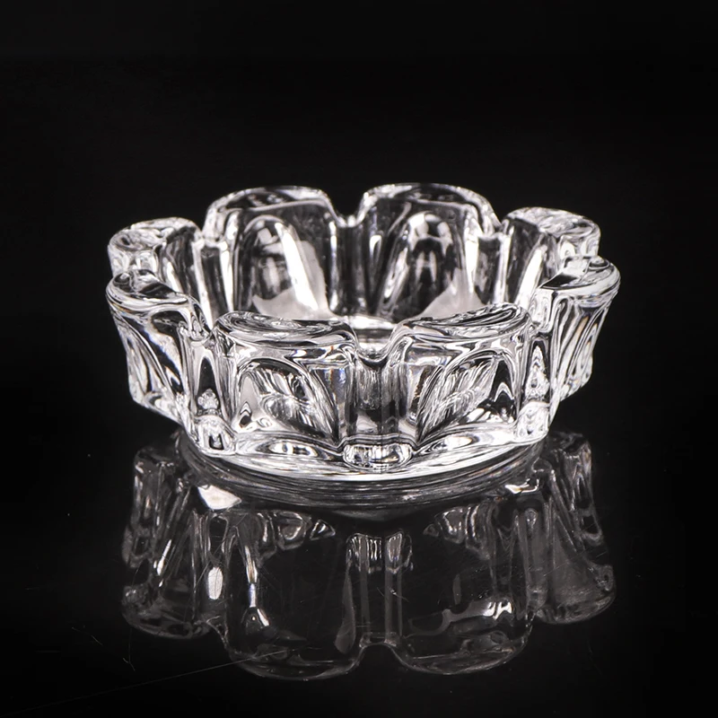 Высококачественная антикварная Прозрачная Круглая бесдымная стеклянная пепельница с цветком