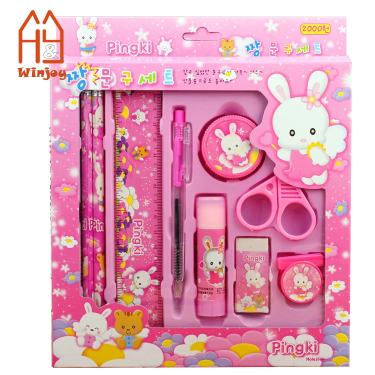 kid stationery set Product Name and red blue pink yellow Color kids stationery set