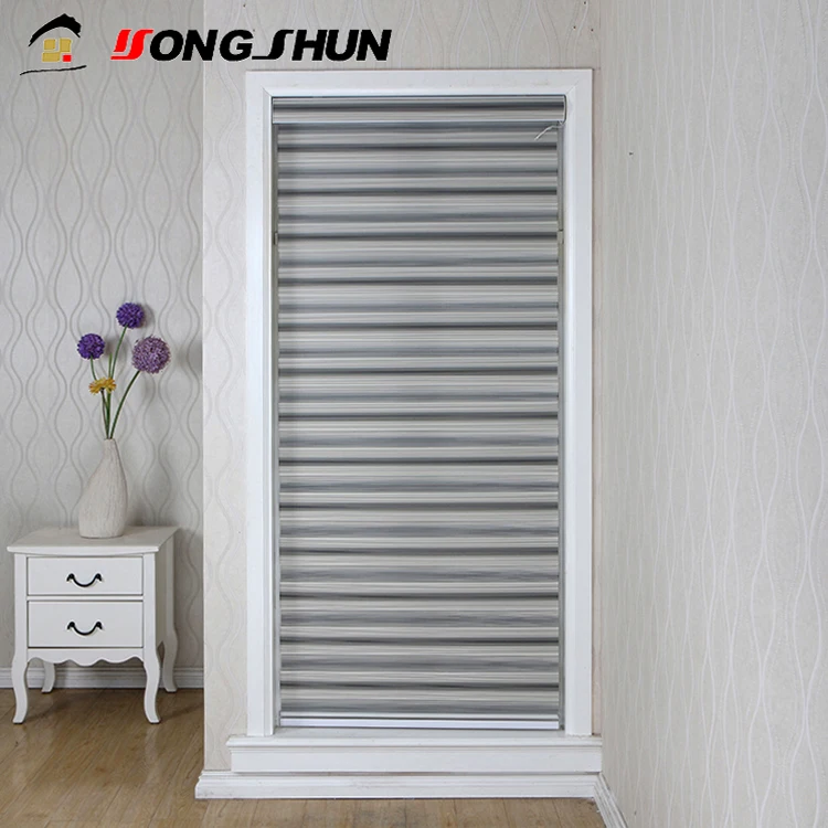 Double layers luxury smart dual roller blinds 100% blackout day night window eletric motorized