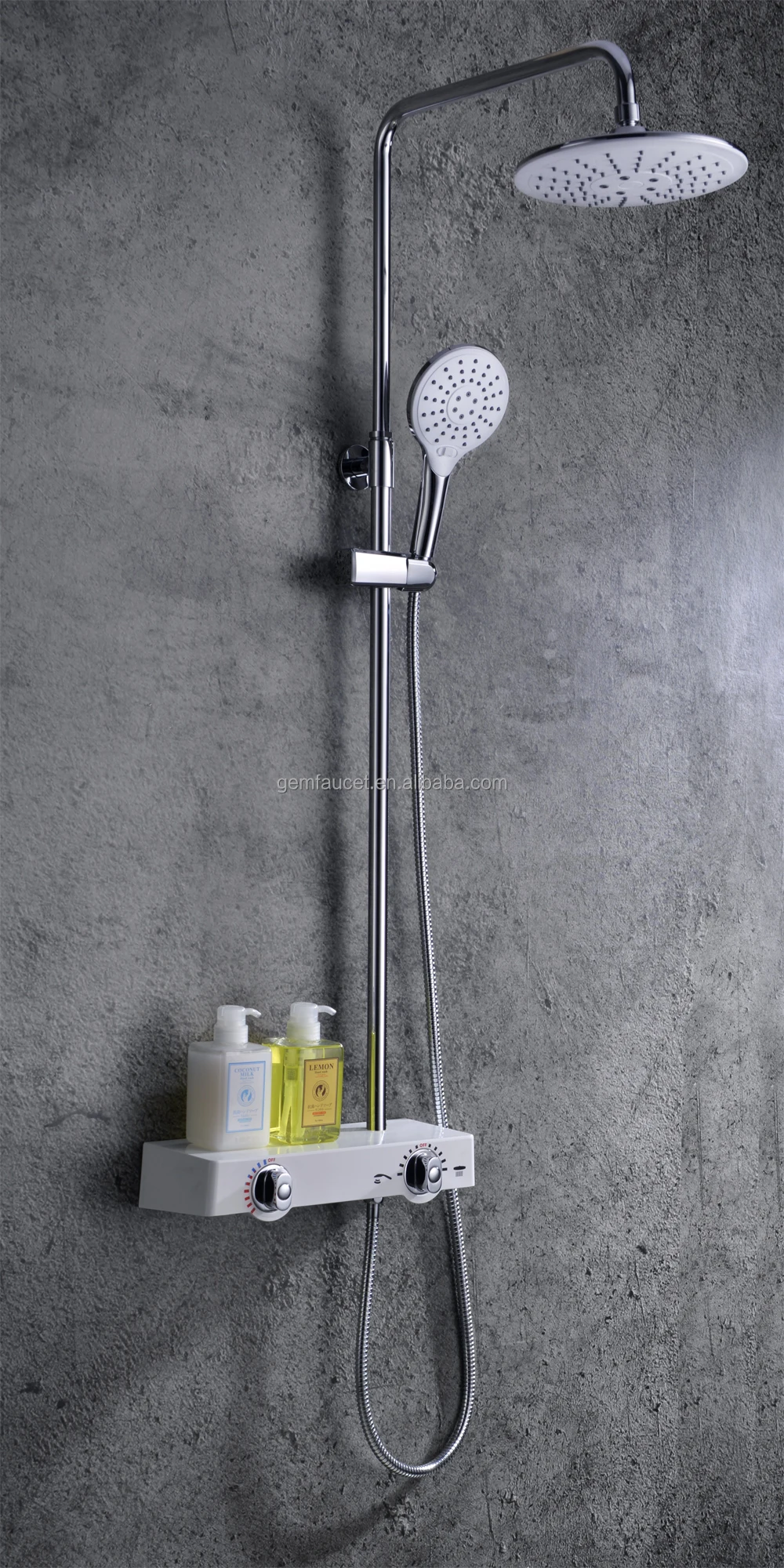 cheap indoor 304 stainless steel 2 way faucet bathroom wall mounted shower column with digital temperature display in chrome