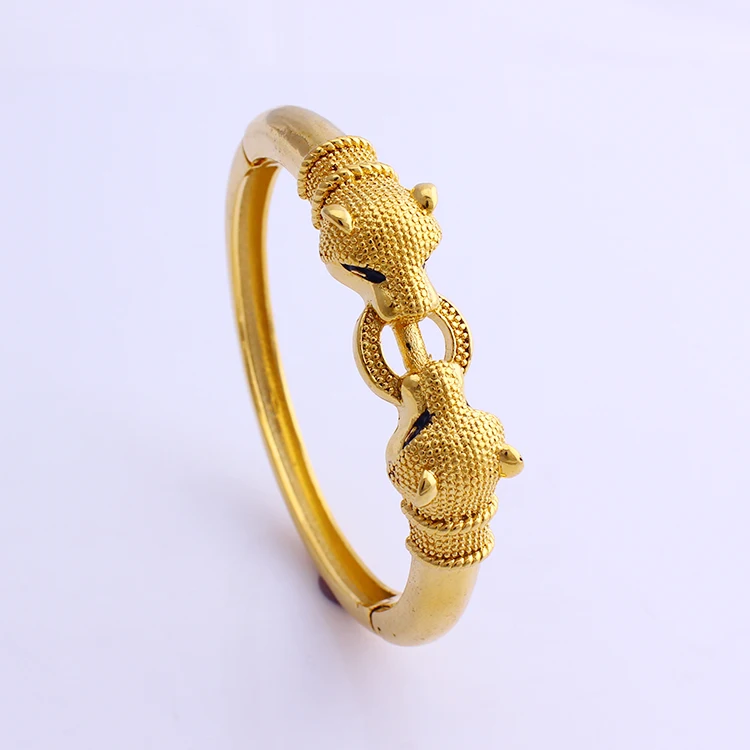 
Leopard Design Thick for Man Gift 18k Gold Plated Jewelry Bangle 
