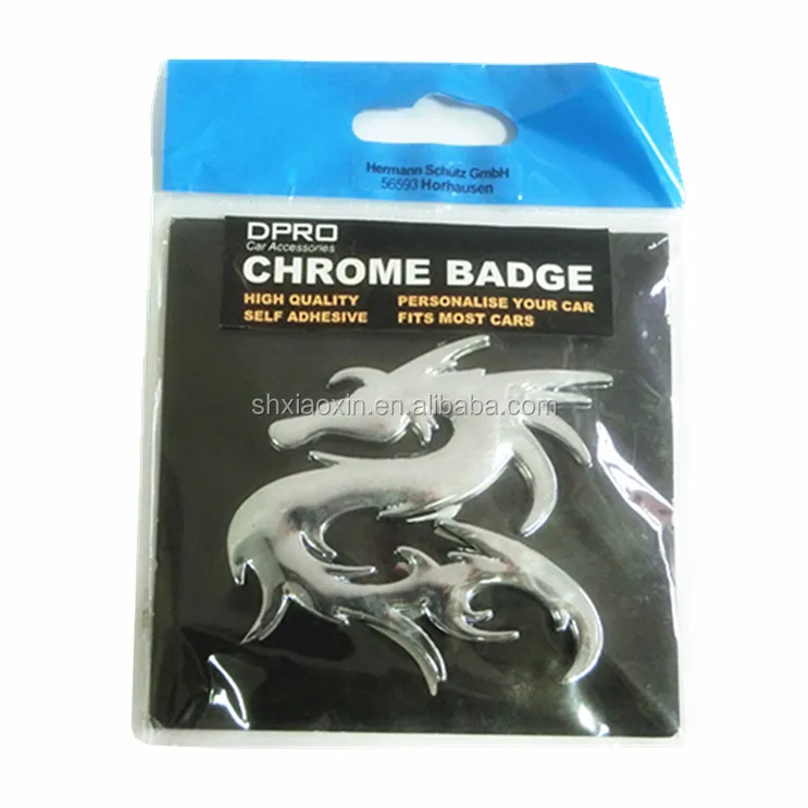 Dragon Shape Car Chrome Badge Emblem