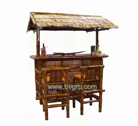 
Natural bamboo popular promotional with table chair stool set hot sale tiki bar for beach 