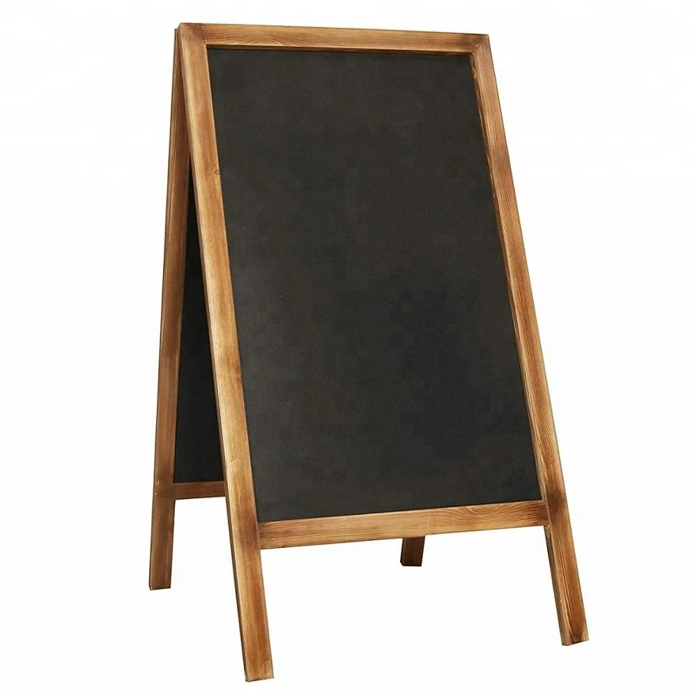 Деревенская Горелая сосновая деревянная рама тротуар А-Рама Двухсторонняя доска знак, сэндвич доска для записей