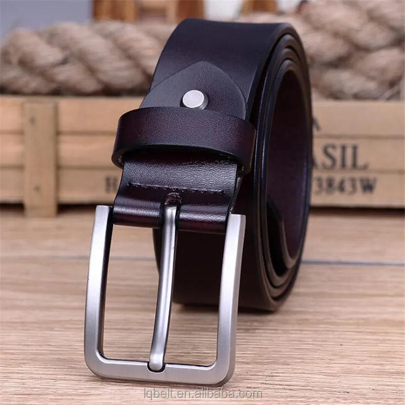 LQbelt factory classic design male cowhide leather belt for men pin buckle belts OEM