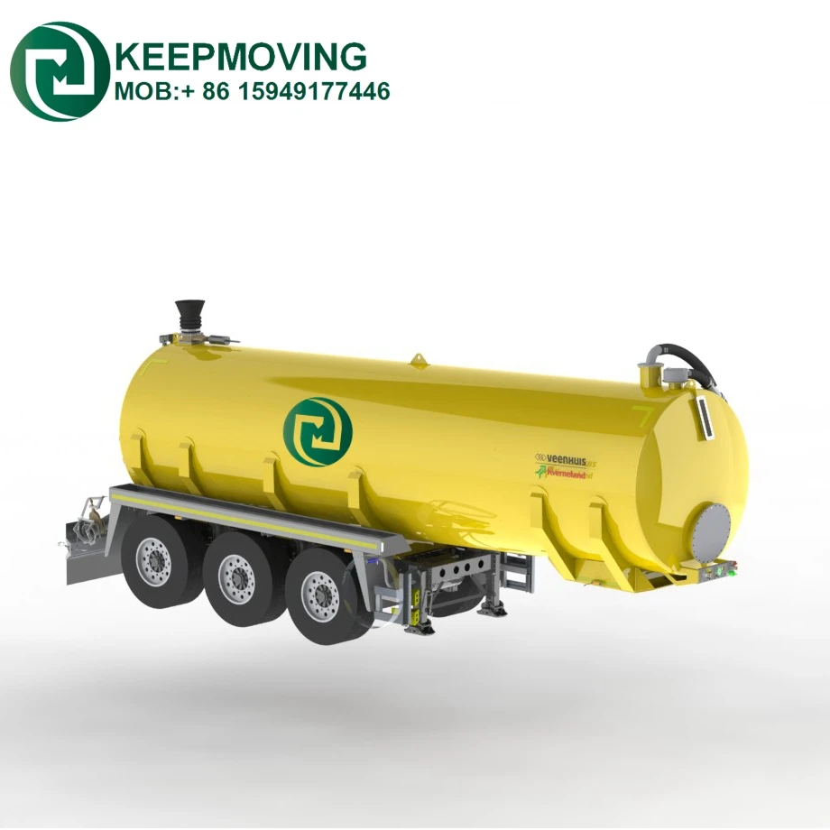 2-axle 20CBM Vacuum Sewage Semi Trailer