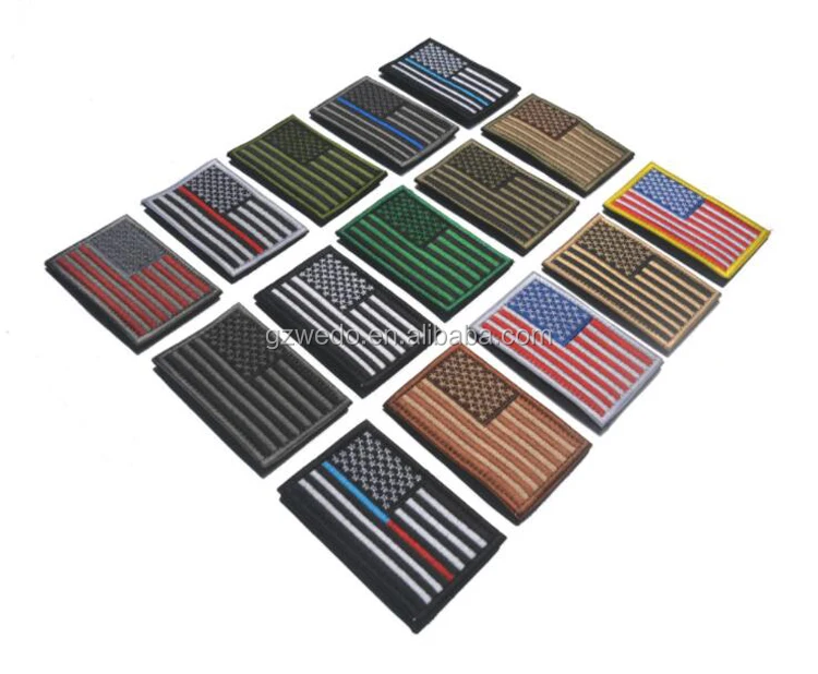 Magic Tape American Flag Patch Tactical Embroidered Uniform Country Emblem Embroidery United States USA Flag Patches