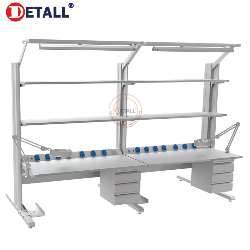 Detall lab tables esd lab workbench with sink and water pipe