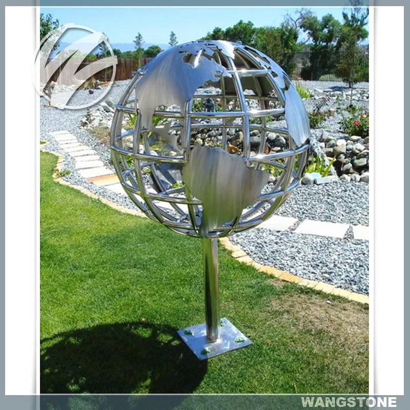 Custom Metal Hollow Stainless Steel Sphere Globe Sculpture