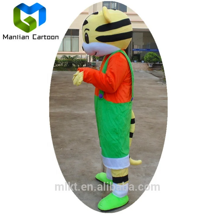OEM supplier new design adult fur cartoon tiger mascot costumes