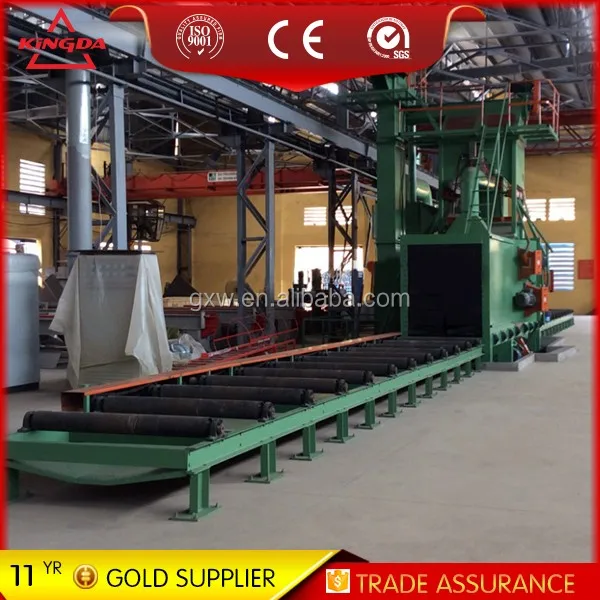 Round bar flange I beam H beam joist steel plate sheet steel pipe tube  shot blasting polishing machine