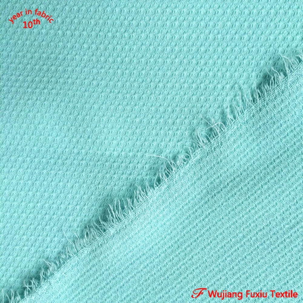 stretch yarn 100 polyester jacquard honeycomb fabric for lady wear