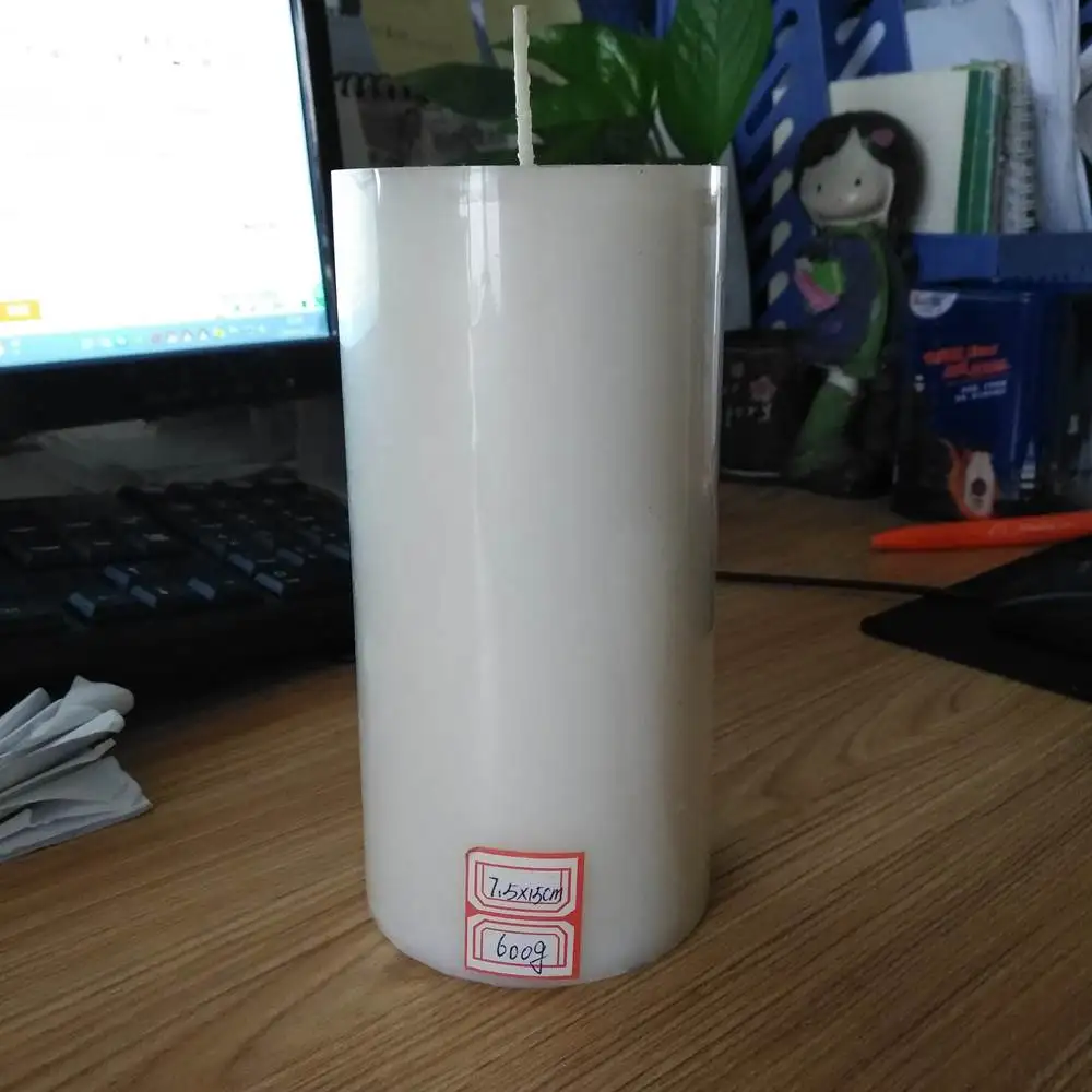 
unscented pillar candle paraffin wax candle 