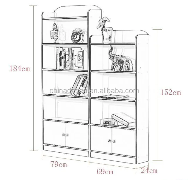 high quality popular modular modern melamine small  bookcase