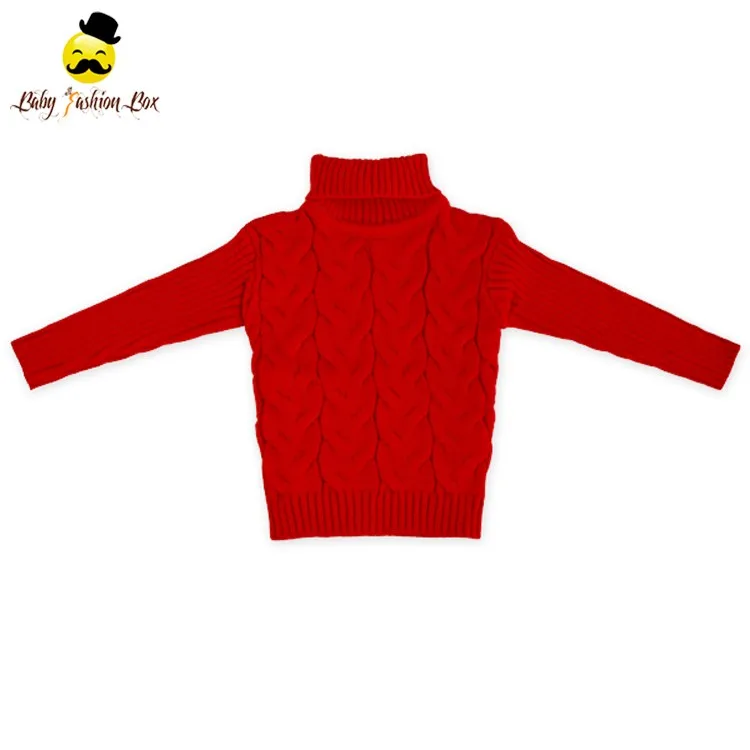 Pure Color Long Sleeve Turtleneck Pullover Clothes Kids Casual Knitted Sweater