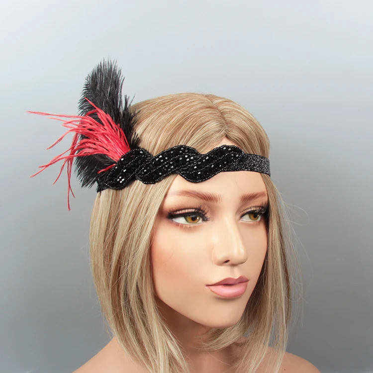 New product hair accessory indian feather headpiece design fashion wedding feathers headdress