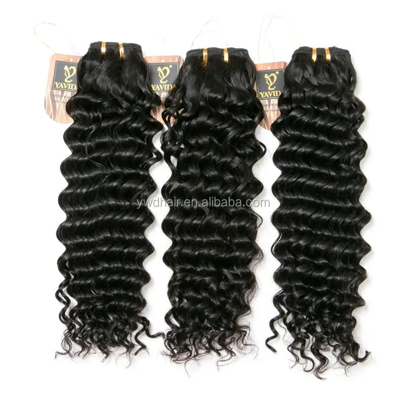 Yavida Hair Product Brazilian Virgin Deep Curly Wave Hair Weave 3 Bundles 100% Unprocessed Remy Human Hair Extensions