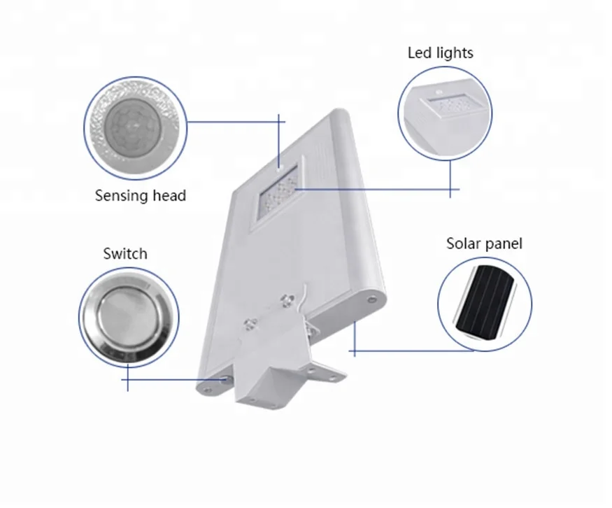 
12 volts 24 volts Warm White 30w all-in-one led solar street light 