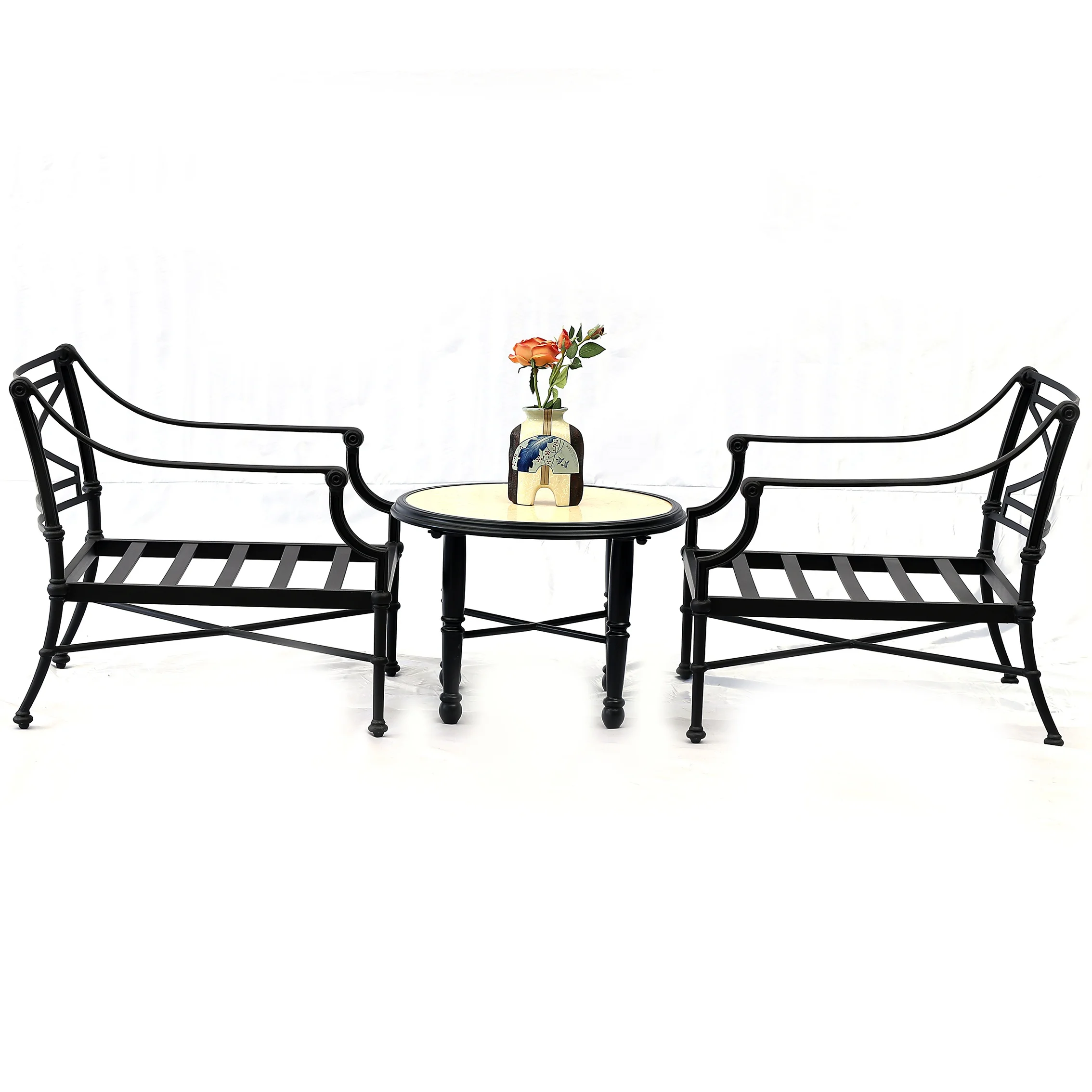 Aluminum and water resistant fabric outdoor garden furniture