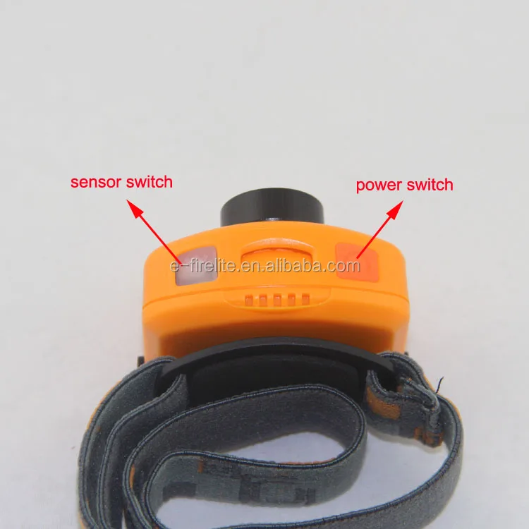 
high lumens 3W LED Sensor fishing induction headlamp with 2 red LED 