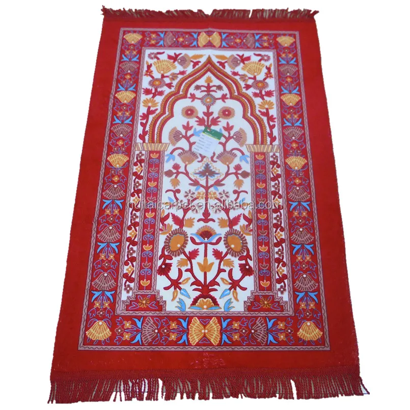 
2016 New design flannel print thickness muslim prayer carpet 