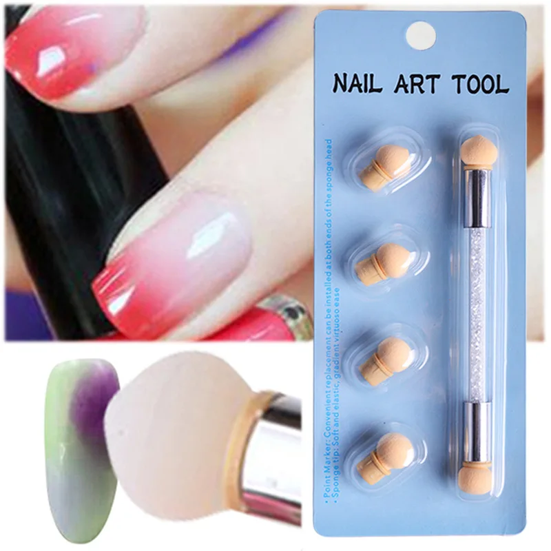 Double Head Nail Art Tools Nail Sponge Gradient Pen Brush Sponge smudge brush