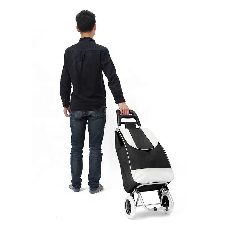 Hot selling oxford travel foldable trolley shopping bags shopping trolley bag with seat