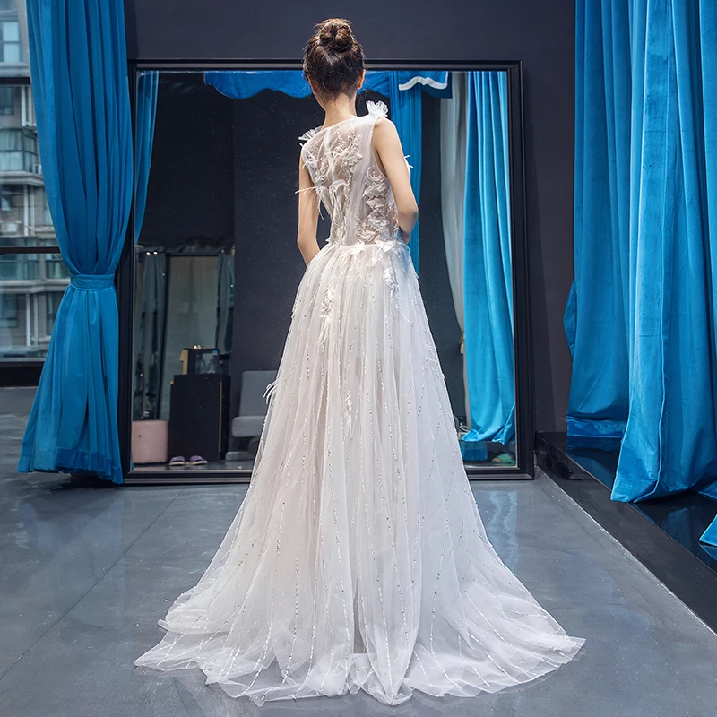 Jancember RSM66679 Unique style lace up corset back rhinestone appliques china wedding dress white ruffles wedding dress