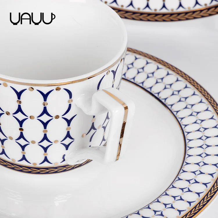 Online sale high quality 16pcs ceramic dinnerware dinner set with gold rim