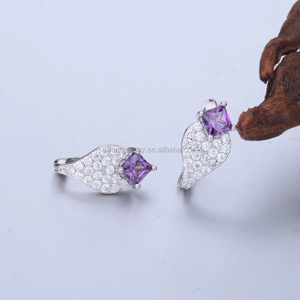 E116 2020 new style design 925 Sterling Silver English lock Earring for Women CZ Diamond Earring Jewelry