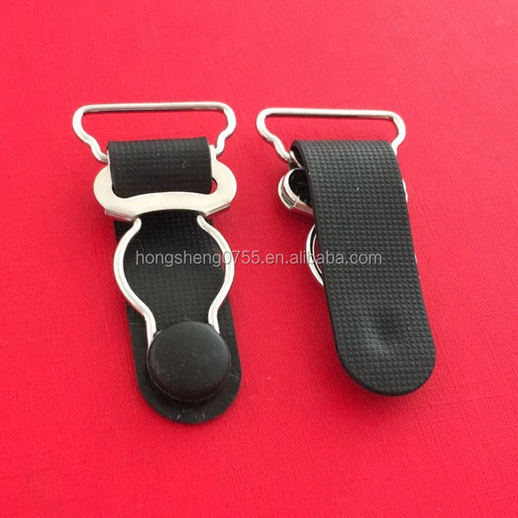 factory supply metal suspender garter belt clip with rubber wholesale