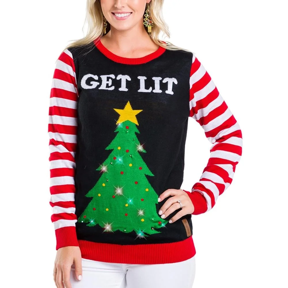 High Quality New Arrival Latest Design Unisex LED light Christmas Sweater