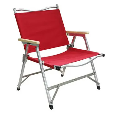 Beach Wood folding camping chair with wood armrest