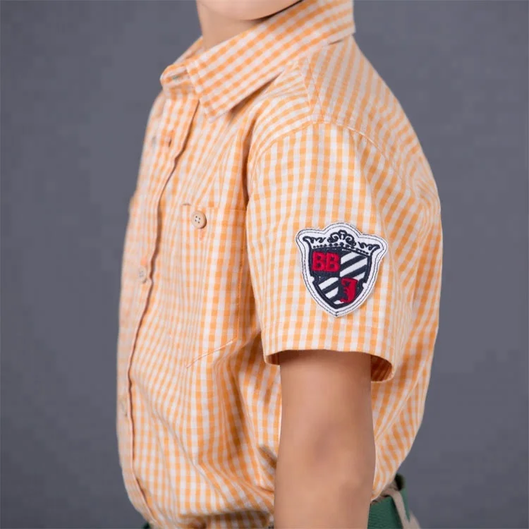 
ready to ship boys shirts cheaper price kids boys yarn dyed check woven shirt in stock 
