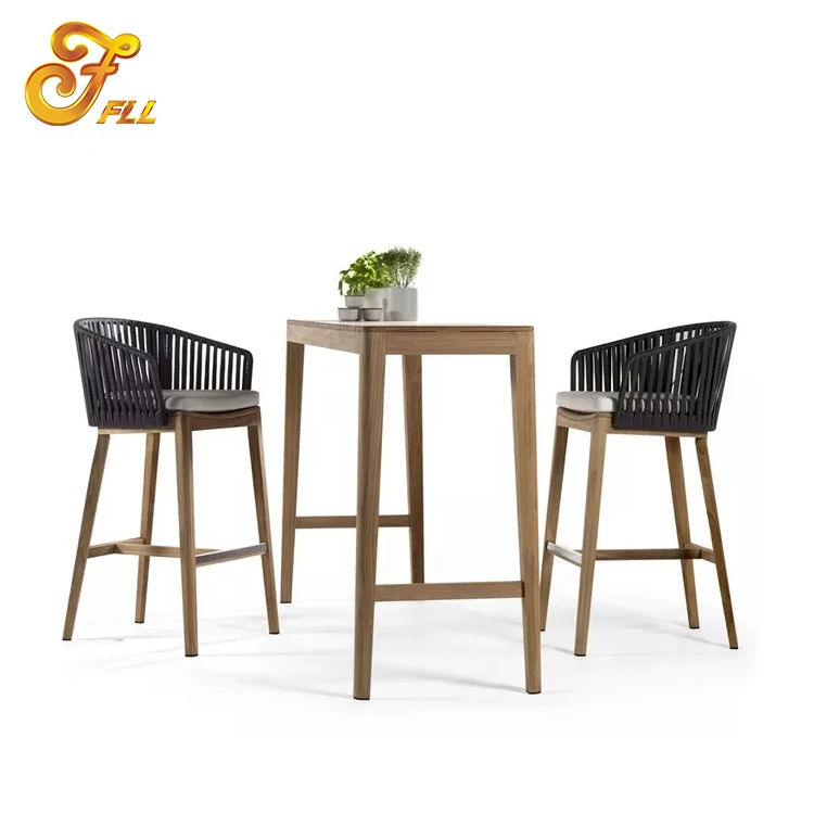 
 Плетеные обеденные стулья и стол из ротанга, набор для сада, уличная мебель для дворика для отеля  