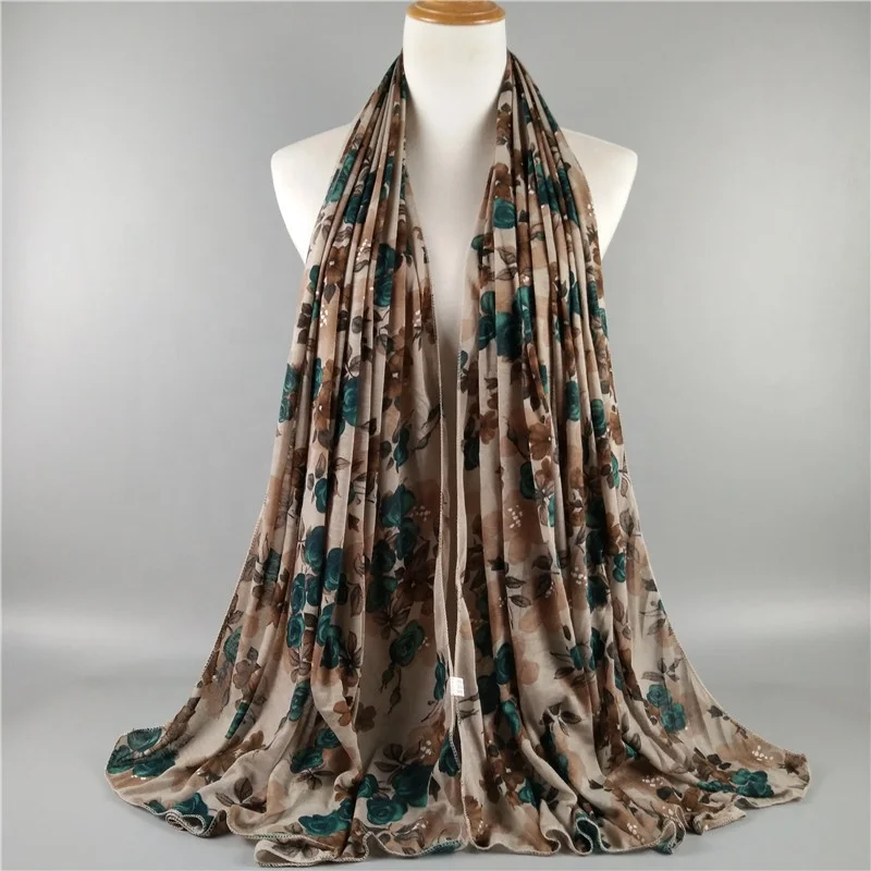 
Wholesale 2020 Hot Sale Muslim Jersey Scarf Hijab Fashion Print Cotton Soft Long New Arrival Floral Hijab Stoles And Shawls 