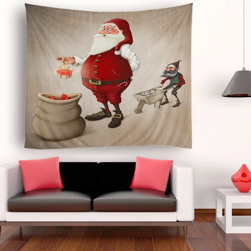 
Christmas Custom Designs Indian 3D Digital Printed Polyester Wall Hanging Tapestry 