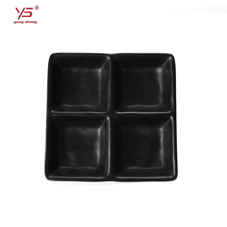 Elegant appearance muslim frosted tableware 100% melamine plate with dividers