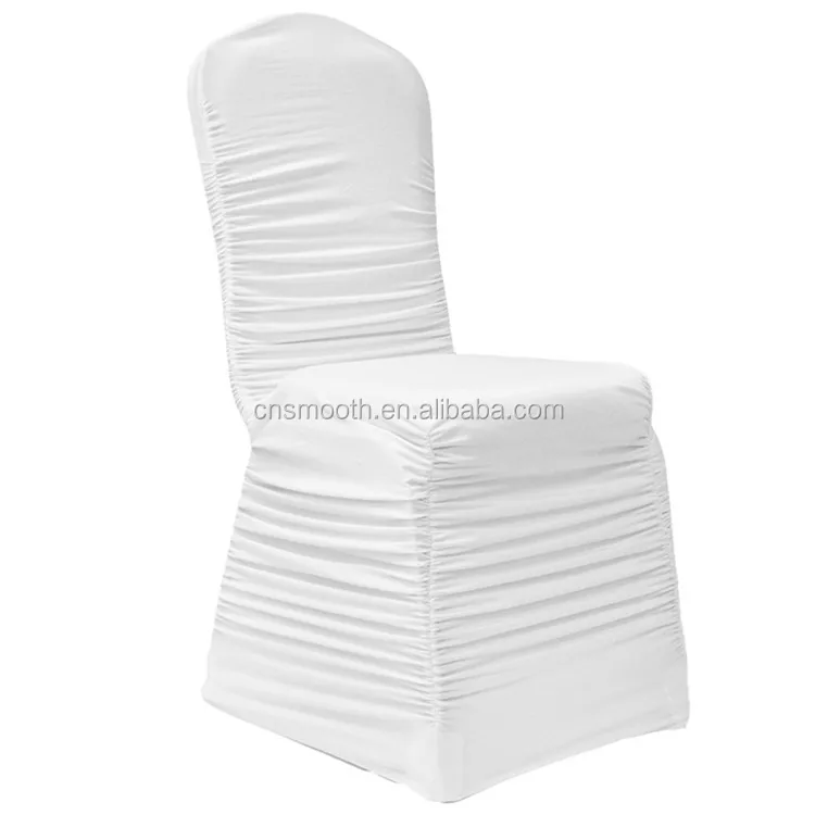 Wholesale Cheap Ruched Wedding Chair Cover With Skirt for Wedding Banquet