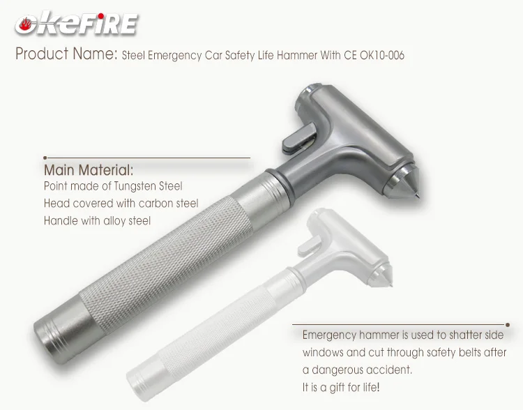 Okefire Auto Potent Window Breaking Safety Rescue Hammer for Escape