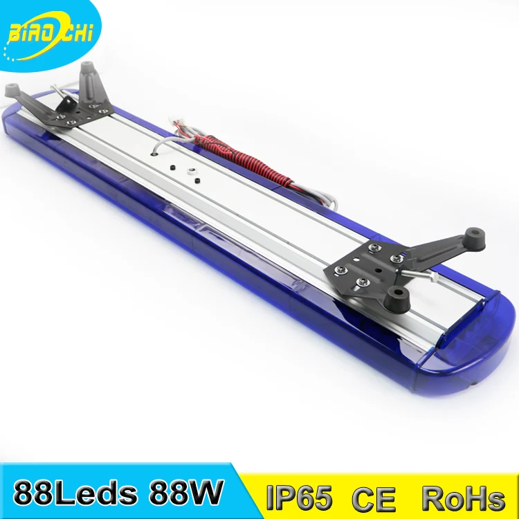 
117CM 88W red blue LED police car rooftop led light bar with 200W siren built in 100W loudspeaker 