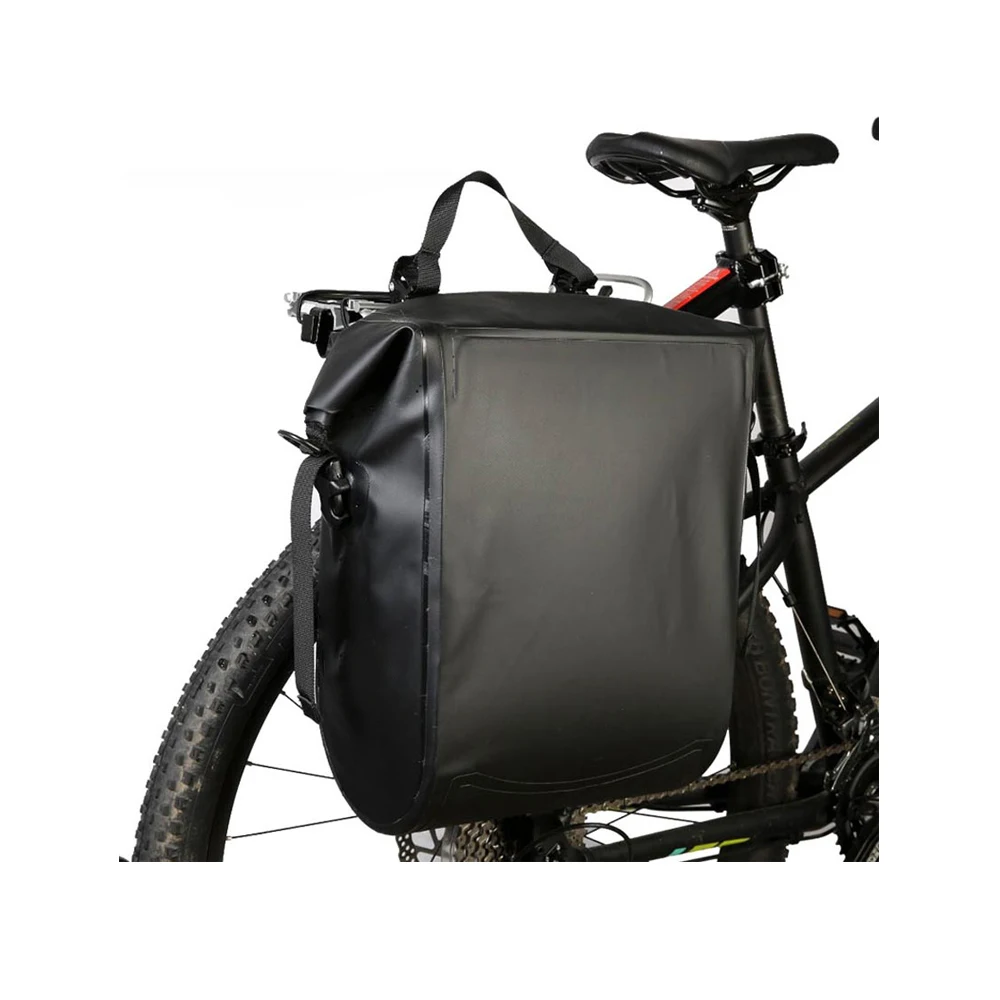 Heavy duty PVC tarpaulin RF welded seams TPU nylon bike rack grocery carrier waterproof dry saddle bag bicycle pannier bags