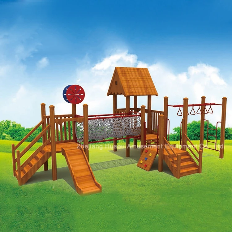 
NEW outdoor wooden slide / wooden slide playground for children / children play area equipment 