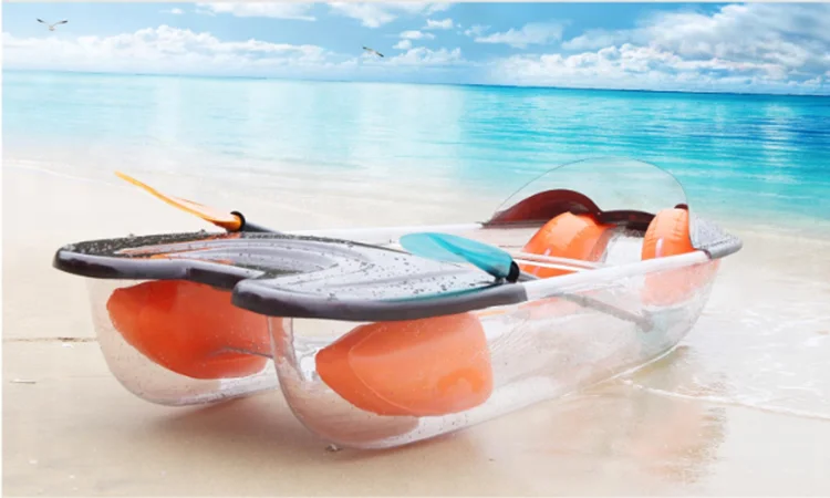 Transparent Crystal Clear caribe clear bottom kayak for sale 1 or 2or 8 adults