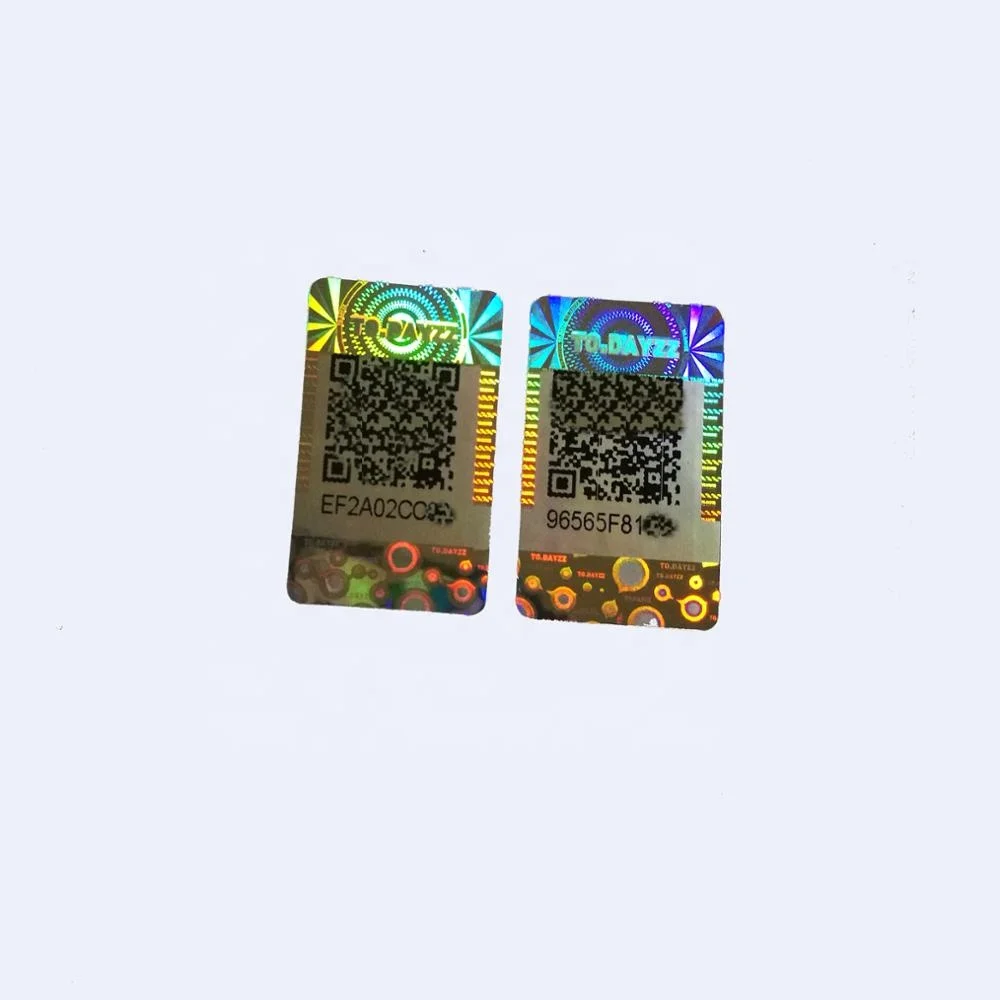 Security QR code/barcode label pharma hologram label sticker