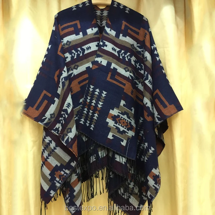 
wholesale women traditional ruana wraps tassel kashmir blanket dubai fringe wool shawl 