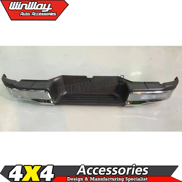 
Chromed ABS Rear Bumper Bar with Step for Hilux Revo 2015+ 