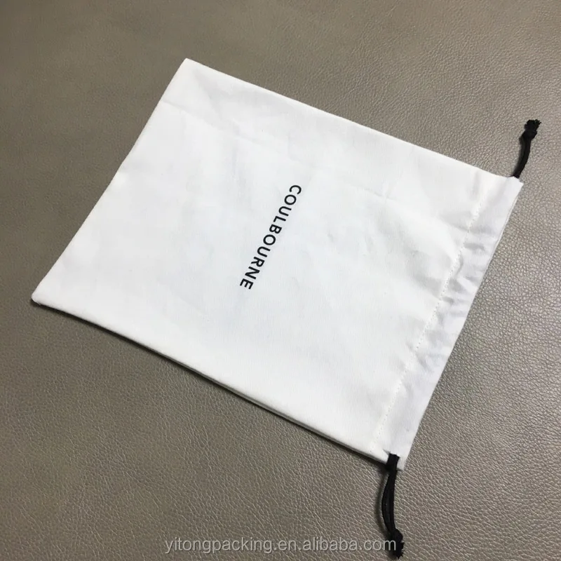 White Brushed Cotton Cloth Dust Bag With Print