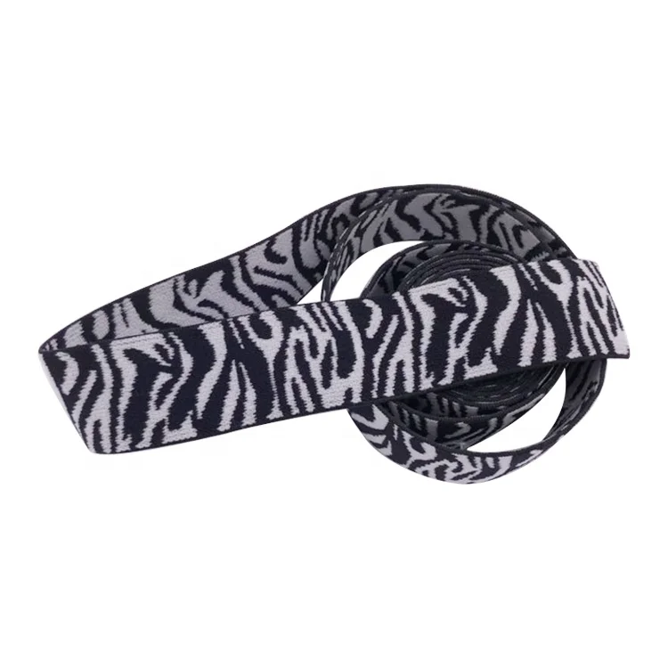 Snow leopard double-face soft nylon jacquard strap webbing elastic band for underwear garment